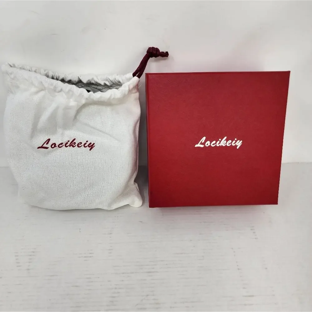New Locikeiy Brown Men's Braided Belt Casual‎ Silver Buckle Gift Box NWT Size 44